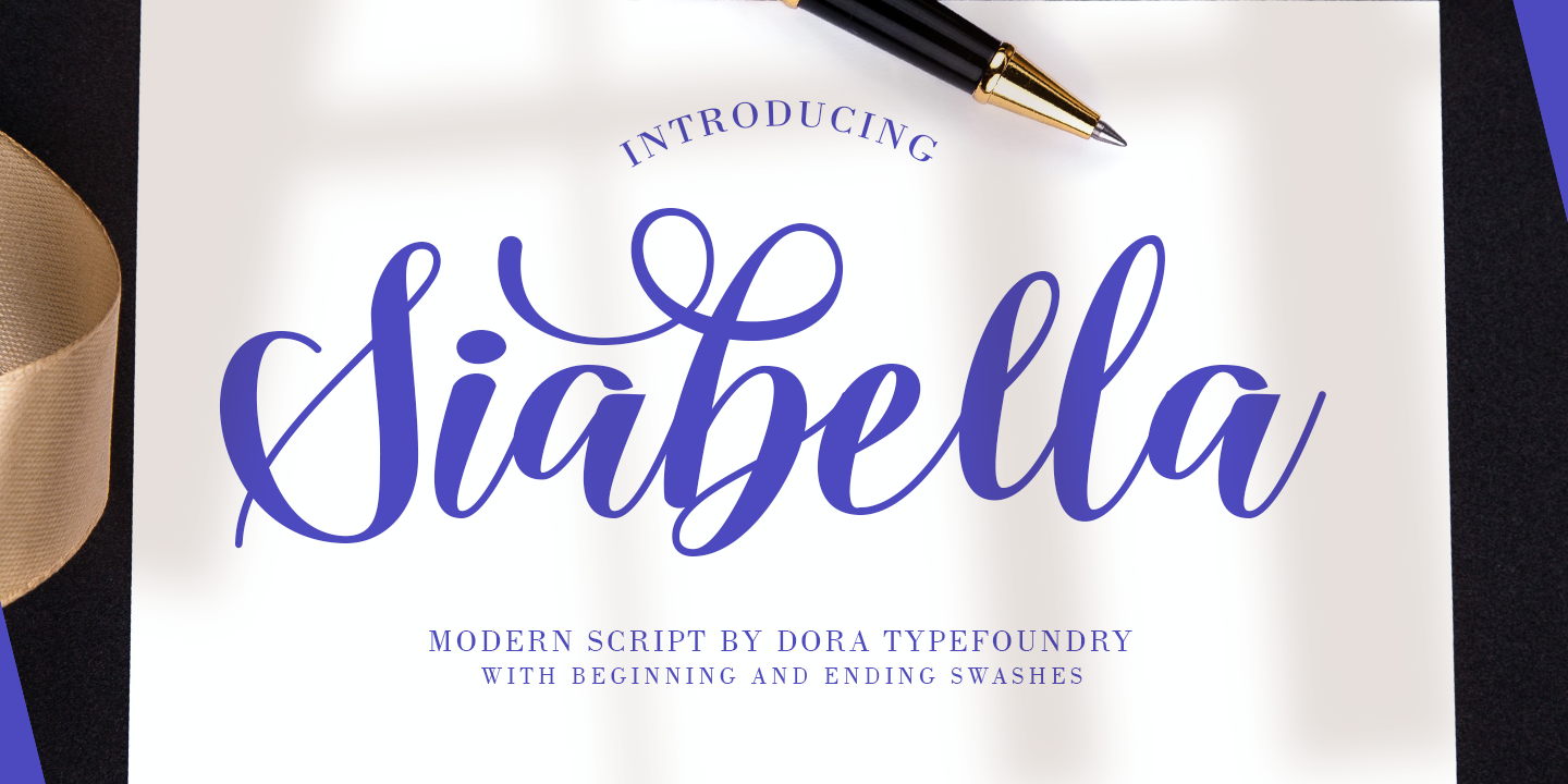 Beispiel einer Siabella Script-Schriftart